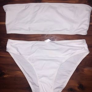 Zaful High waisted White swim suit